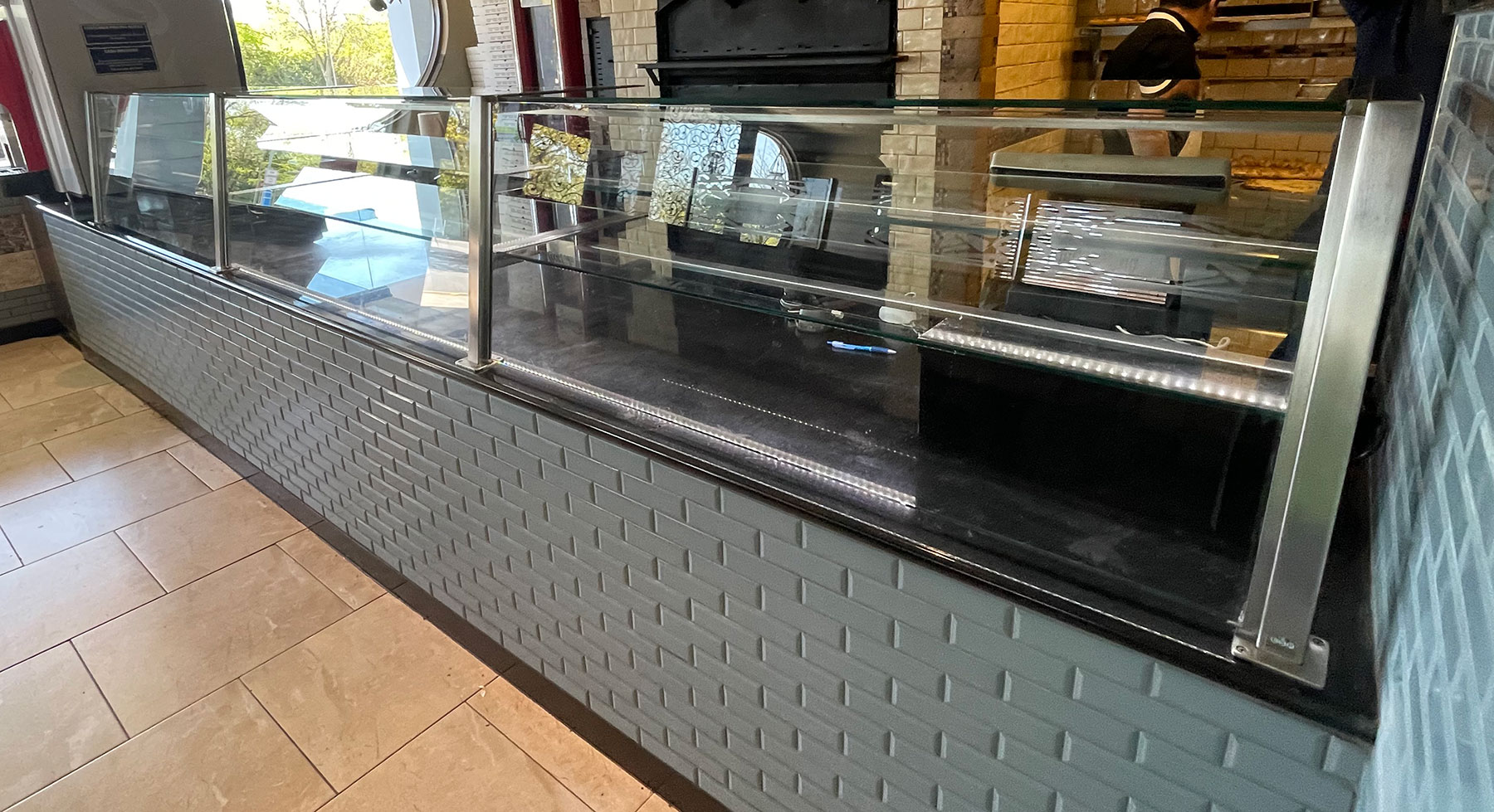 3 Tier Satin Stainless Steel Food Shield for Pizzeria