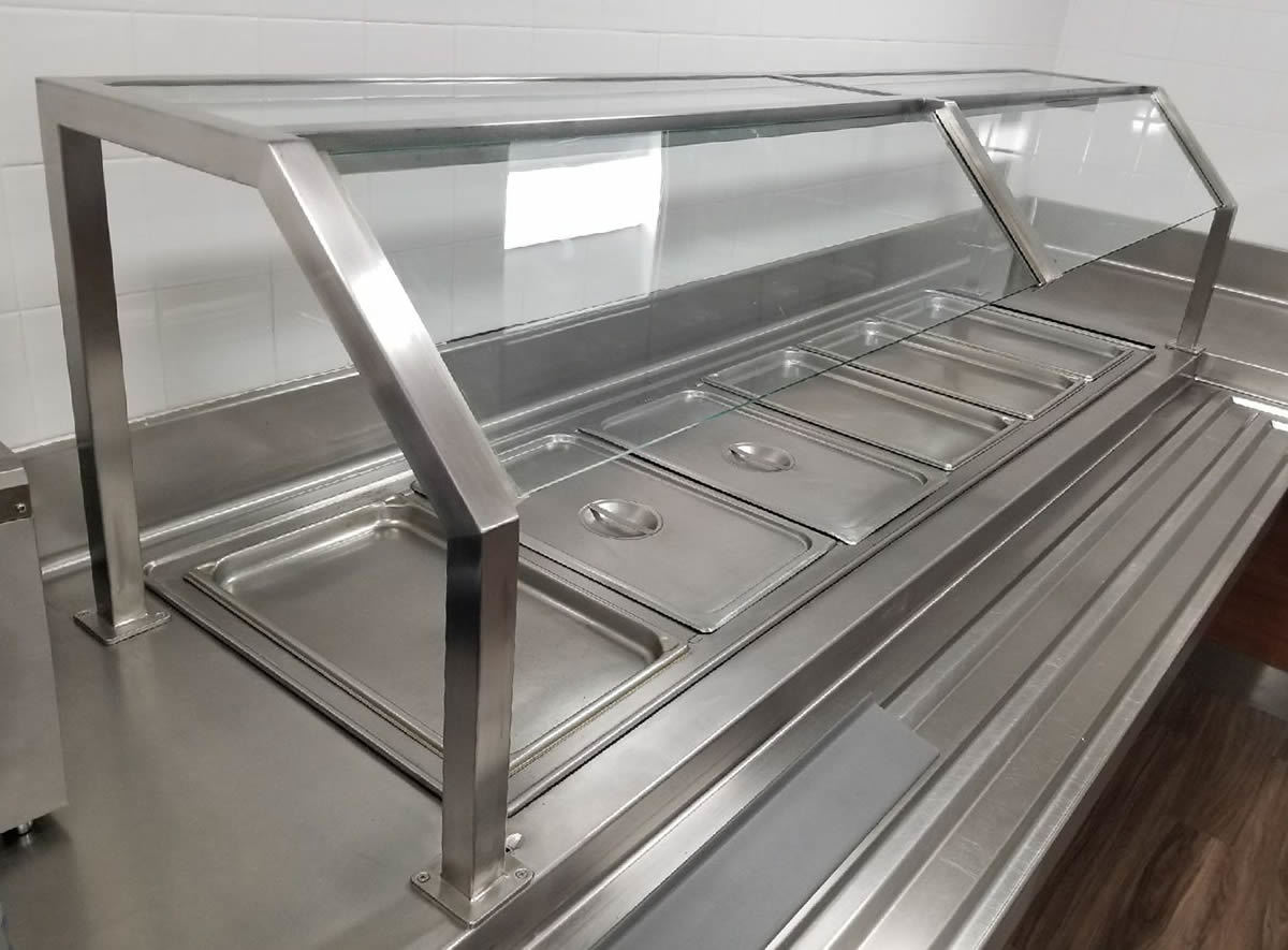 Satin Stainless Steel Self Service Food Shield - On A Roll