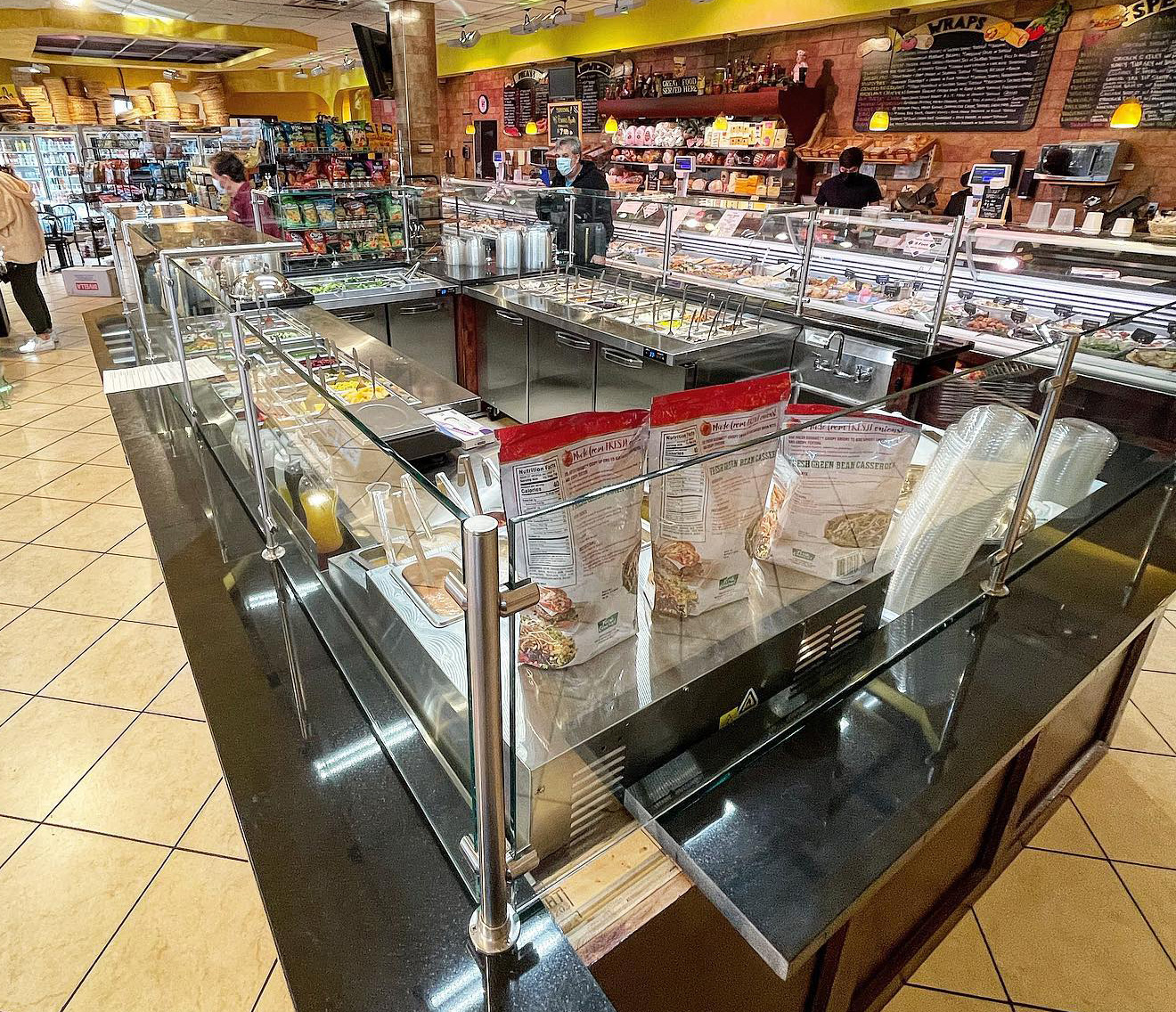Stainless Steel Partition Post Food Shield | Cravings Market - Plainview, NY