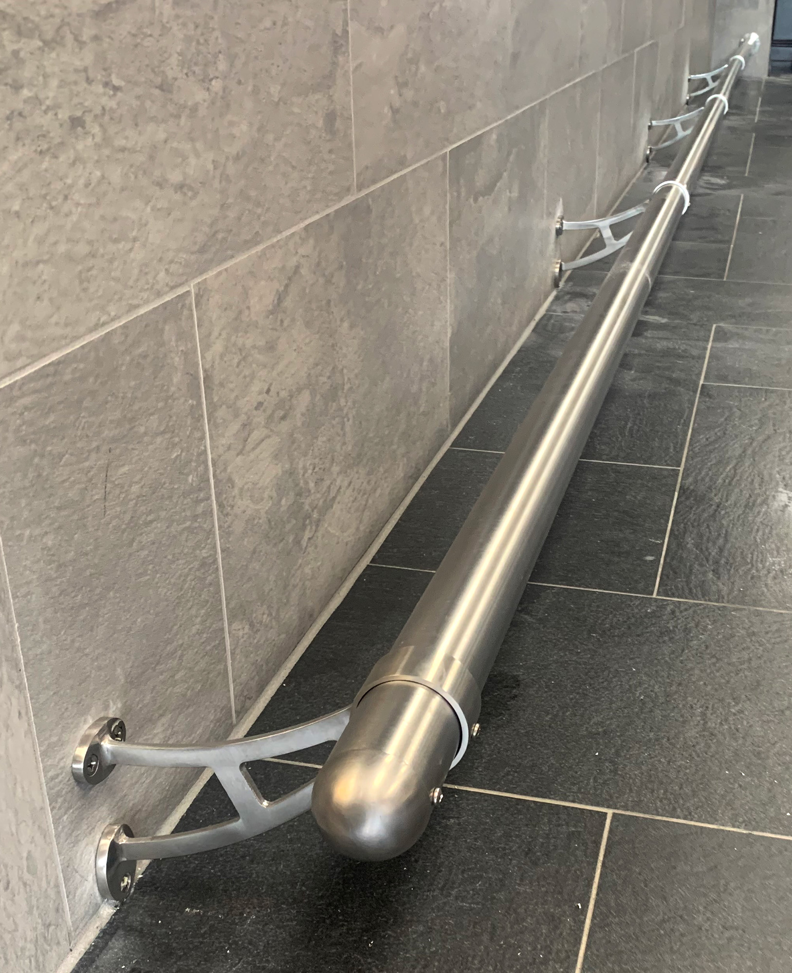 Stainless Steel Foot Rail | Franco's Pizza - West Caldwell, NJ