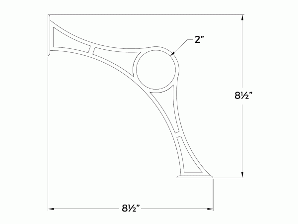 Model 100 Decorative Combination Bracket Diagram - ESP Metal Products & Crafts
