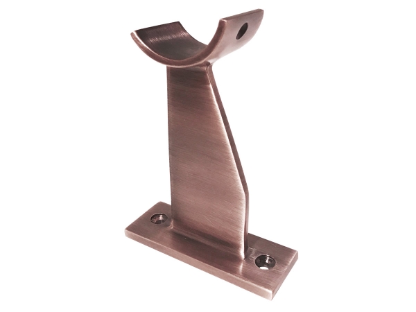 Model 104 Antique Copper Floor Mounted Foot Rail Bracket - ESP Metal Products & Crafts