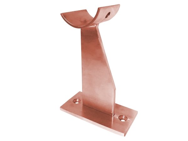 Model 104 Satin Copper Bar Foot Rail Floor Bracket - ESP Metal Products & Crafts