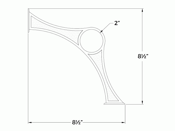 Model 106 Solid Combination Bracket Diagram - ESP Metal Products & Crafts