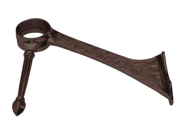 Model 108 Oil Rubbed Bronze (US10B) Victorian Swing Leg Bar Foot Rail Bracket - ESP Metal Products & Crafts