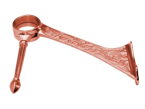 Model 108 Satin Copper Victorian Swing Leg Bar Foot Rail Bracket - ESP Metal Products & Crafts