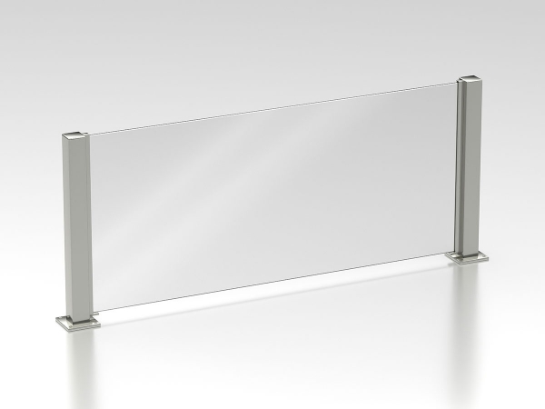 Model P220 Polished Stainless Steel Square Partition Post - ESP Metal Products & Crafts