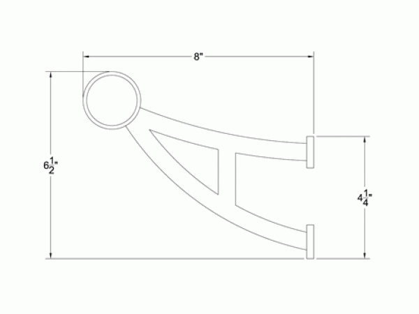 Model 102 Bar Bracket Diagram - ESP Metal Products & Crafts