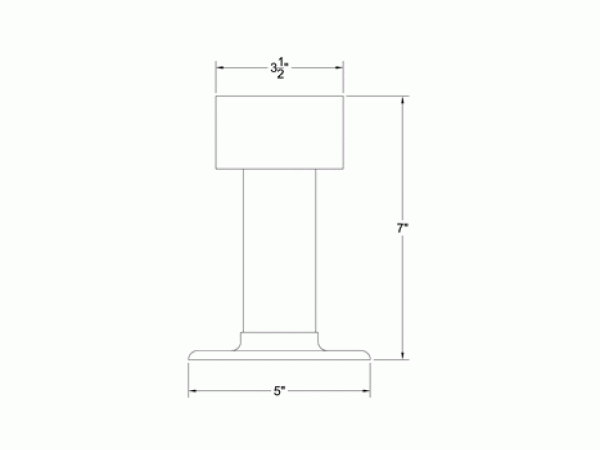 Model 128 Satin Stainless Steel Post Bracket Diagram - ESP Metal Products & Crafts