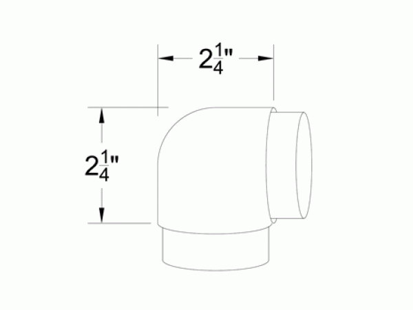 Model 303 Flush Elbow, 90° Diagram - ESP Metal Products & Crafts