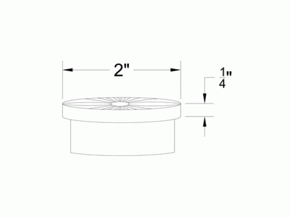 Model 733 Satin Stainless Steel Decorative End Cap Diagram - ESP Metal Products & Crafts