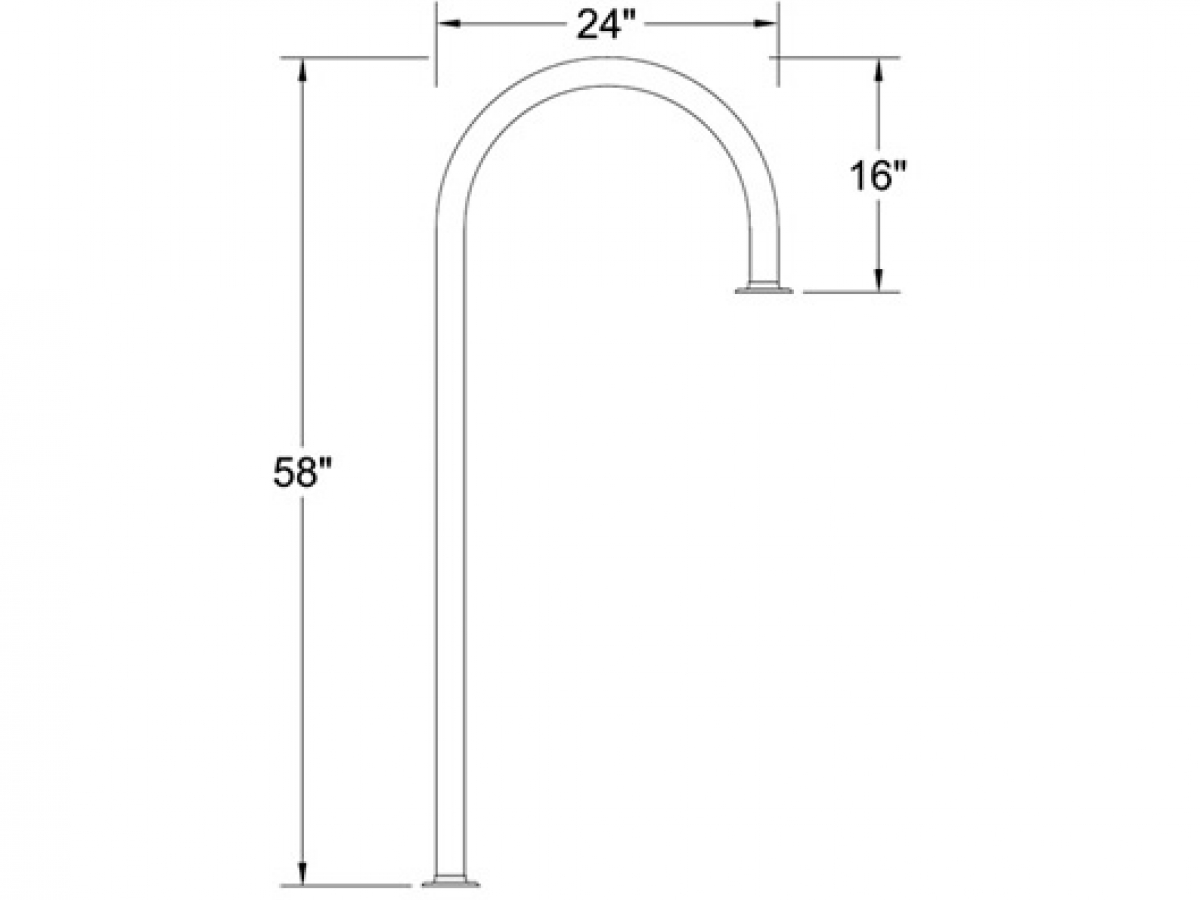 Model W907 Coated Polished Brass FloorMounted Service Bar Rail ESP