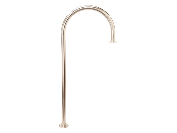 Model W907 Coated Polished Brass Floor-Mounted Service Bar Rail - ESP Metal Products & Crafts