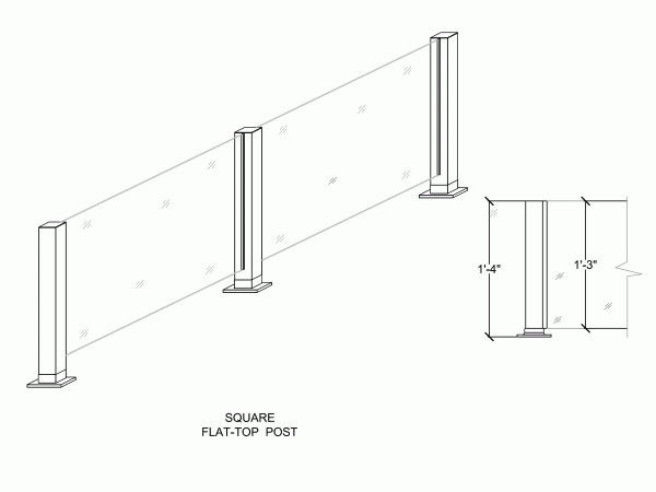 Model P220 Square Partition Post Diagram - ESP Metal Products & Crafts