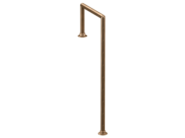 Model W906 Antique Brass Floor-Mounted Service Bar Rail - ESP Metal Products & Crafts