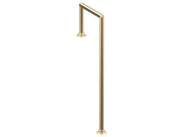 Model W906 Coated Polished Brass Floor-Mounted Service Bar Rail - ESP Metal Products & Crafts