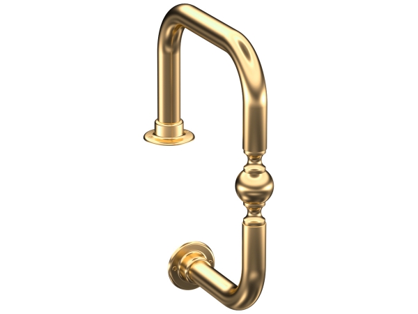 Model W948 Polished Brass Ball In Center Service Bar Rail - ESP Metal Products & Crafts