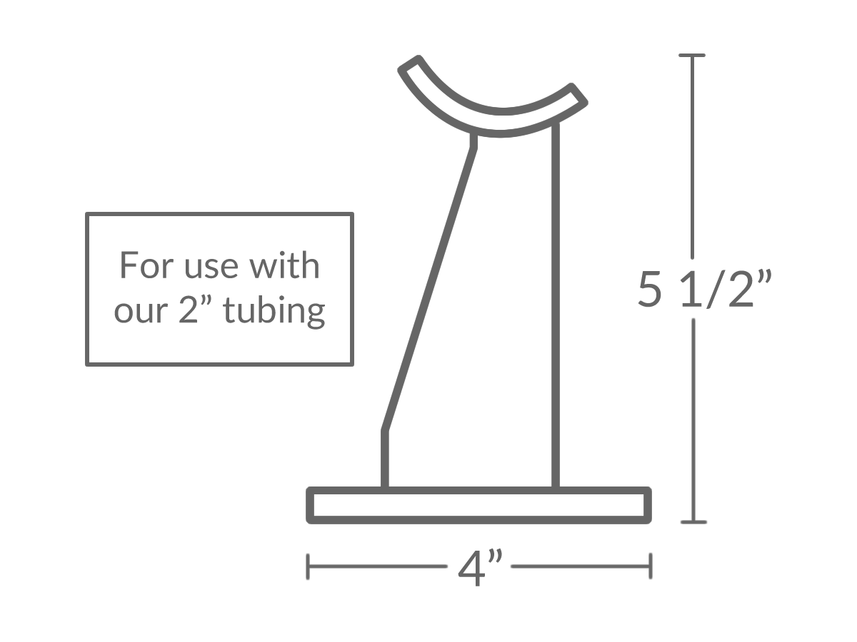Model 104 Satin Stainless Steel Bar Foot Rail Floor Bracket ESP Metal